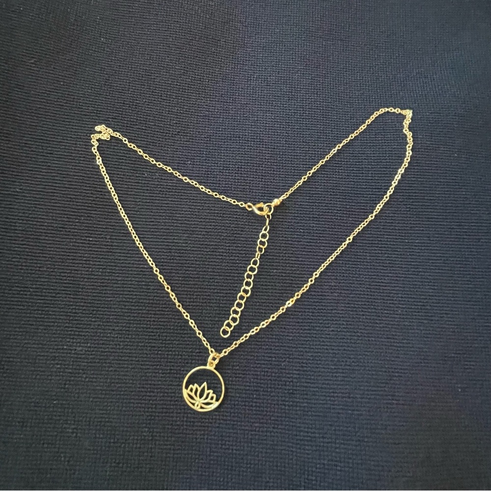 14K Gold-Filled Lotus Flower Pendant Necklace